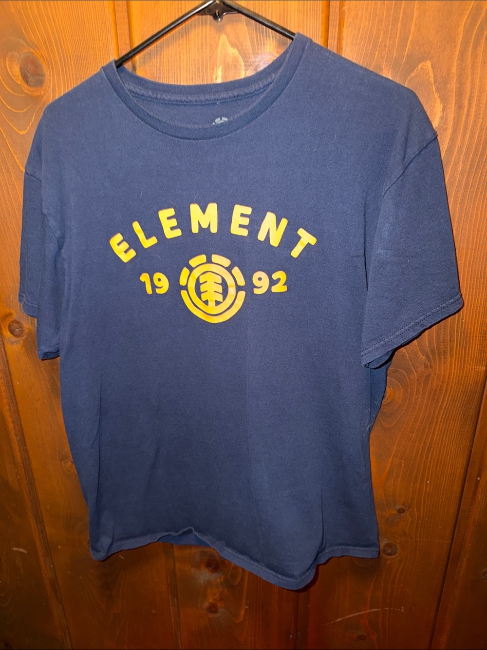 Element Navy T-Shirt with Yellow Logo 1992